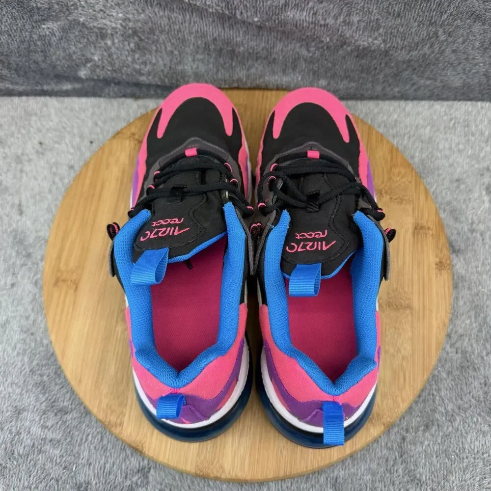Nike Air Max 270 React Shoes Boys Size 7Y Pink Black Running Sneakers BQ0101-001